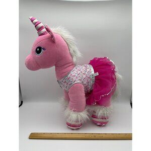 18'' Build a Bear Swirl Candy Cane Pink Unicorn Soft Toy with Dress